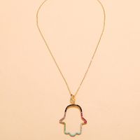 Simple Color Diamond Geometric Hollow Necklace Wholesale Jewelry Nihaojewelry sku image 3