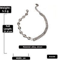 Fashion Metal Splicing Zircon Adjustable Bracelet Wholesale Jewelry Nihaojewelry sku image 3