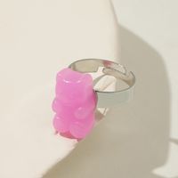 Fashion Simple Solid Color Resin Multi-color Bear Ring Wholesale Nihaojewelry sku image 5