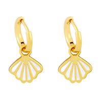 Nihaojewelry Korean Style Fan-shaped Shell Oil Drop Earrings Wholesale Jewelry sku image 4