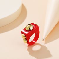Wholesale Jewelry Fashion Candy Color Metal Acrylic Ring Nihaojewelry sku image 18