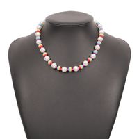 Bohemian Contrast Color Resin Beads Necklace sku image 20