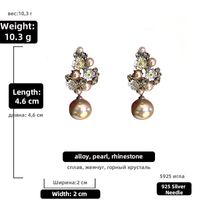 Geometric Diamond Alloy Artificial Gemstones Earrings sku image 2