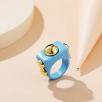 Wholesale Jewelry Fashion Candy Color Metal Acrylic Ring Nihaojewelry sku image 17