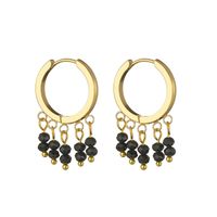 Nihaojewelry Style Coréen Perles De Riz Gland Boucles D&#39;oreilles En Acier Titane Bijoux En Gros sku image 2