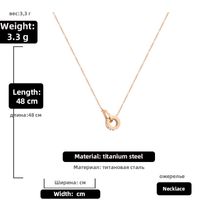 Wholesale Jewelry Fashion Letter D Circle Pendant Titanium Steel Necklace Nihaojewelry sku image 2