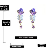 Boucles D&#39;oreilles Fleur Coeur En Cristal Violet Rétro En Gros Nihaojewelry sku image 2