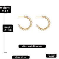 1 Pair Fashion C Shape Inlay Alloy Artificial Gemstones Ear Studs sku image 1