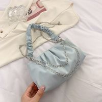 2022  New Simple Rhombic Embroidery Chain Underarm Solid Color Portable Messenger Bag sku image 2