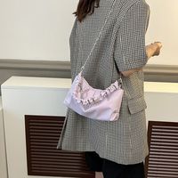 2022  New Simple Rhombic Embroidery Chain Underarm Solid Color Portable Messenger Bag main image 4