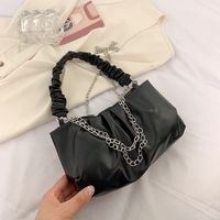 2022  New Simple Rhombic Embroidery Chain Underarm Solid Color Portable Messenger Bag sku image 3