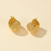 Fashion Retro Hollow Spherical Ear Clip Copper Earrings sku image 1