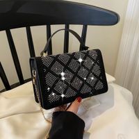 2022 Simple Retro Diamond Fashion Women's Portable Small Square Messenger Bag main image 6
