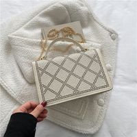 2022 Simple Retro Diamond Fashion Women's Portable Small Square Messenger Bag sku image 1