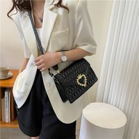 Small Pu Leather Solid Color Square Buckle Square Bag main image 5