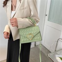 Small Pu Leather Solid Color Square Buckle Square Bag main image 3