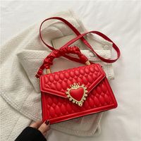 Small Pu Leather Solid Color Square Buckle Square Bag sku image 2