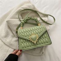 Small Pu Leather Solid Color Square Buckle Square Bag sku image 4