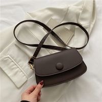 Women's New Retro Simple Shoulder Messenger Small Solid Color Square Bag sku image 4