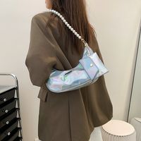 New Fashion Pearl Bow Solid Color Underarm Women's Pleated Shoulder Messenger Bag main image 3