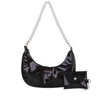 New Fashion Pearl Bow Solid Color Underarm Women's Pleated Shoulder Messenger Bag main image 2