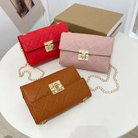 Fashion Embroidered Small Square Women's Shoulder Cross-border Rhombus Chain Bag main image 4