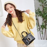 Women's Fashion Solid Color Crocodile Print 
 Shoulder Messenger Bag Handbag main image 4