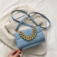 New Fashion Women's Solid Color Shoulder Crossbody Small Square Bag sku image 15