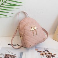 Fashion Embroidered New Solid Color Backpack One Piece Small Bag sku image 3