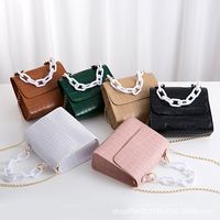 Fashion Crocodile Pattern Handbag Women Solid Color Small Square Bag main image 1