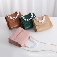Fashion Crocodile Pattern Handbag Women Solid Color Small Square Bag main image 5