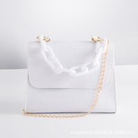 Fashion Crocodile Pattern Handbag Women Solid Color Small Square Bag sku image 1