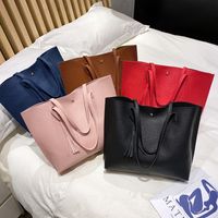 Fashion Lychee Pattern Solid Color Shopping Women's Wholesale Bag main image 1