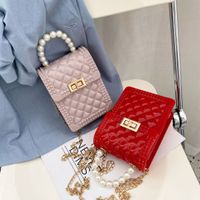 Fashion Jelly Color Handbag Geometric Pearl Messenger Bag main image 5