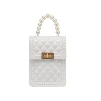 Fashion Jelly Color Handbag Geometric Pearl Messenger Bag sku image 1