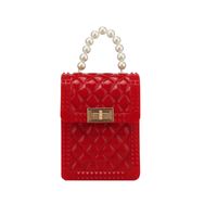 Fashion Jelly Color Handbag Geometric Pearl Messenger Bag sku image 3