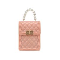 Fashion Jelly Color Handbag Geometric Pearl Messenger Bag sku image 5