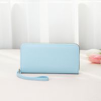 Women's Solid Color Pu Leather Zipper Wallets sku image 7