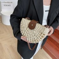 Straw Woven Women's Fashion Messenger Beach Shoulder Bags sku image 1