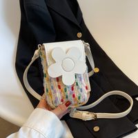 Women's Summer Fashion New Contrast Color Shoulder Messenger Bag Flower Shaped sku image 3