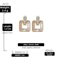 Wholesale Zircon Square Shell Earrings Nihaojewelry sku image 3