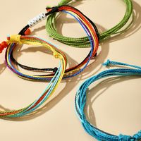 Ethnic Style Color Braid Rope Adjustable Bracelet 4 Pieces Set main image 2