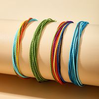 Ethnic Style Color Braid Rope Adjustable Bracelet 4 Pieces Set main image 4