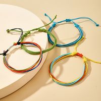Ethnic Style Color Braid Rope Adjustable Bracelet 4 Pieces Set main image 5