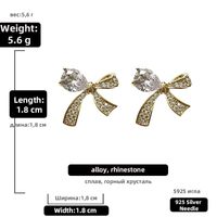 Wholesale Fashion Rhinestone Bow Alloy Stud Earrings Nihaojewelry sku image 3