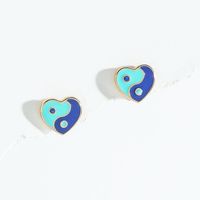 Wholesale Heart Dripping Tai Chi Earrings Nihaojewelry sku image 1