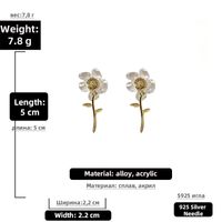 Korean Style Transparent Flower Earrings sku image 3
