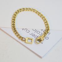 14k Gold Unfading Twist Chain Bracelet Fashion Simple Titanium Steel Lock Bracelet Female sku image 3