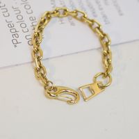 14k Gold Unfading Twist Chain Bracelet Fashion Simple Titanium Steel Lock Bracelet Female sku image 8