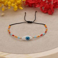 Simple Natural Shell Lucky Eyes Rice Beads Hand-woven Colorful Beaded Bracelet sku image 5